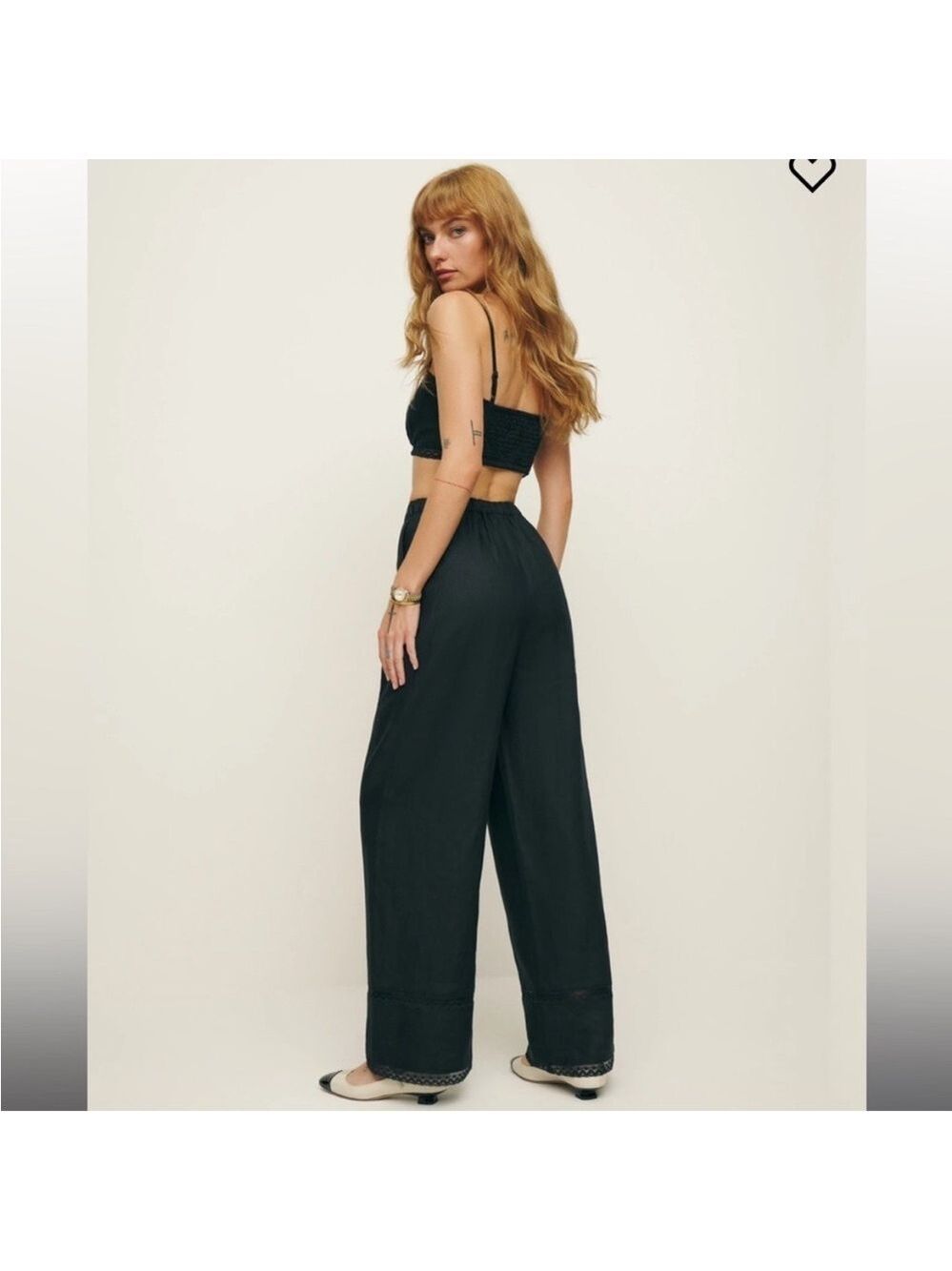 NWT Reformation Violet Linen Two Piece in Black Size 8 - Picture 2 of 15